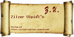 Zilzer Ulpián névjegykártya